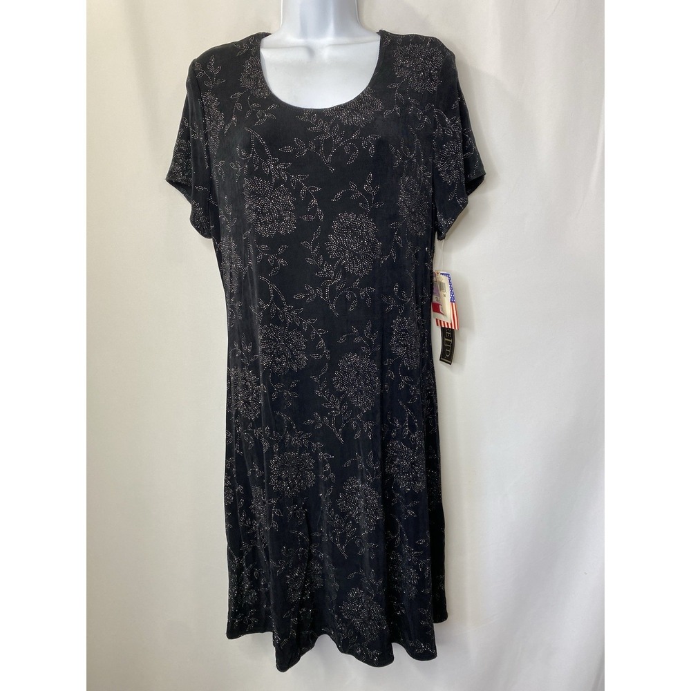 FILIGREE LTD Black Vintage Evening Cocktail Occasion Dress Size 16 HOCO Gala LBD